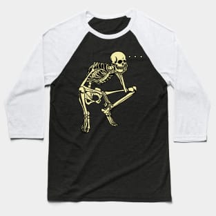 Skeleton Thinking Baseball T-Shirt